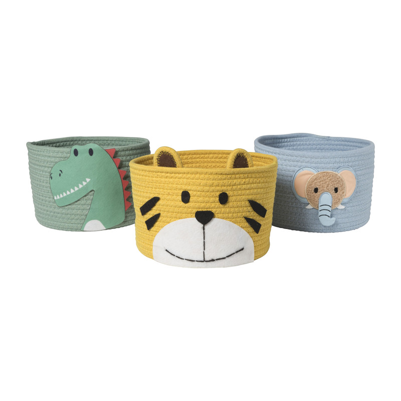 Opbergmand dieren - ø23x16 cm - diverse varianten