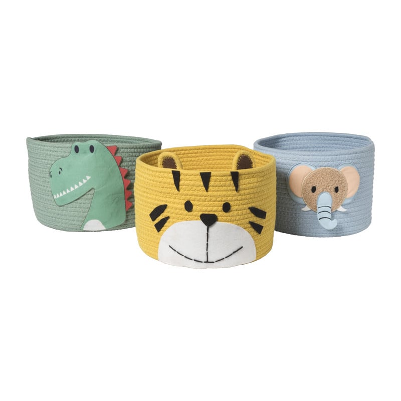Opbergmand dieren - ø26x18 cm - diverse varianten