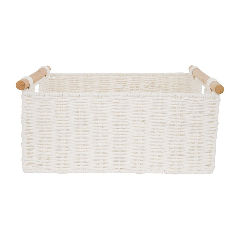 Mand met houten klosjes L