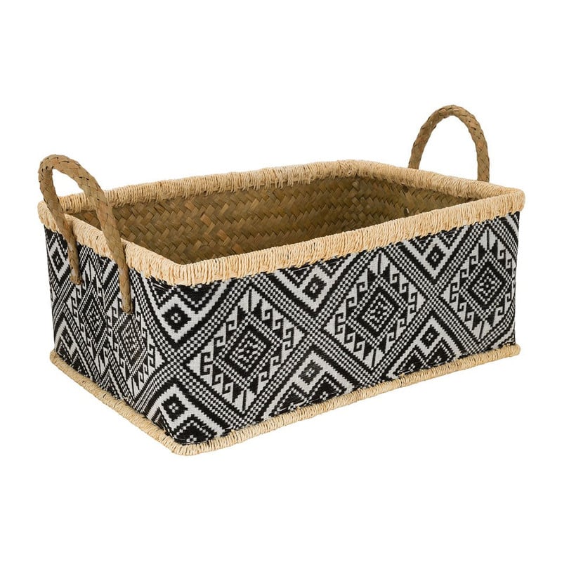 Lademand ruit - 28x41x17 cm - zwart/wit