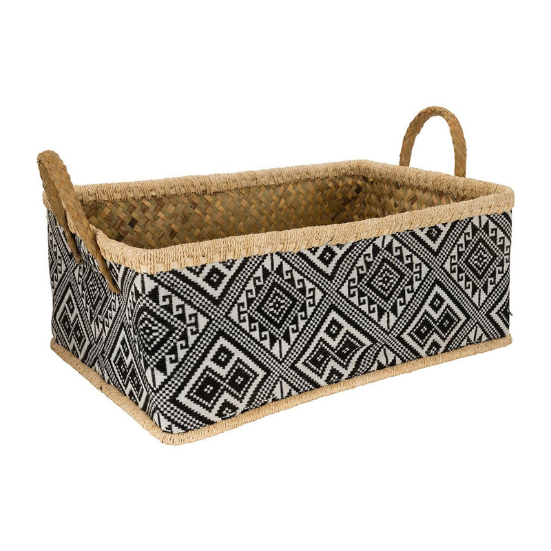 Lademand ruit - 33x46x19 cm - zwart/wit