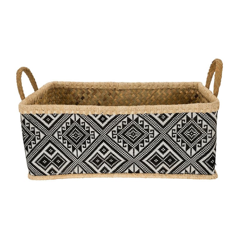 Lademand ruit - 33x46x19 cm - zwart/wit