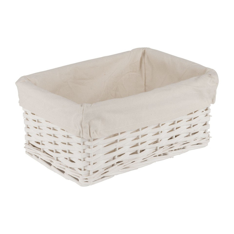 Lademand basic met voering - wit - 28x18x12 cm