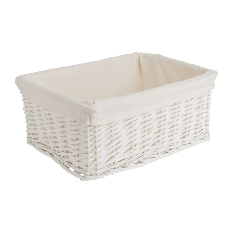 Lademand basic met voering - wit - 40x30x16 cm
