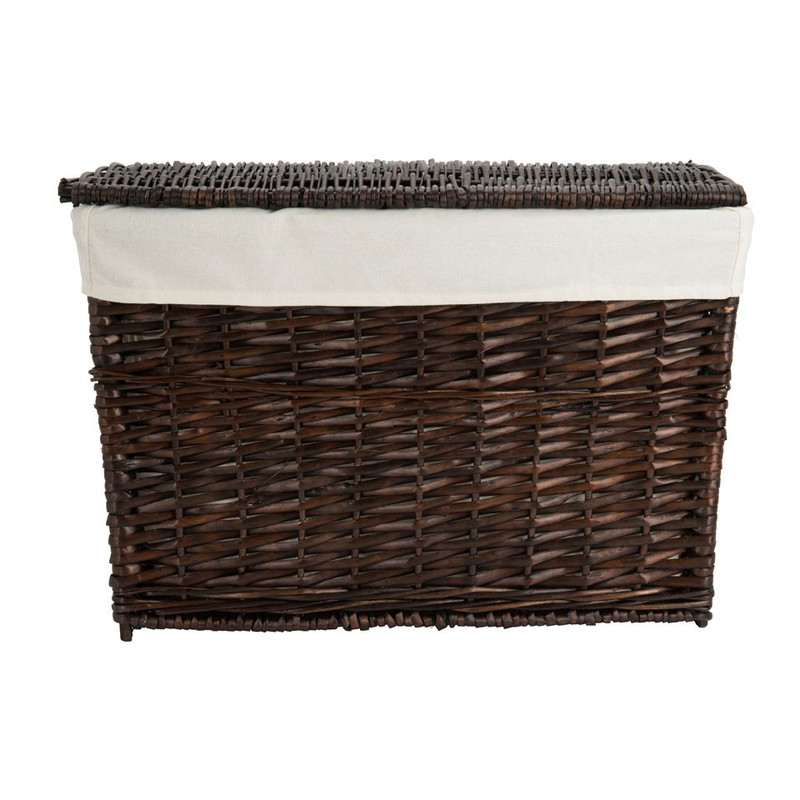 Wasmand met voering - 57x37x40 cm - donkerbruin