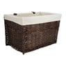 Wasmand met voering - 57x37x40 cm - donkerbruin