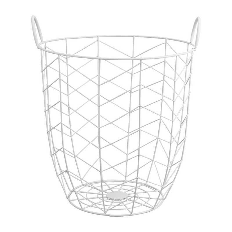 Opbergmand zigzag - wit - 40x41 cm