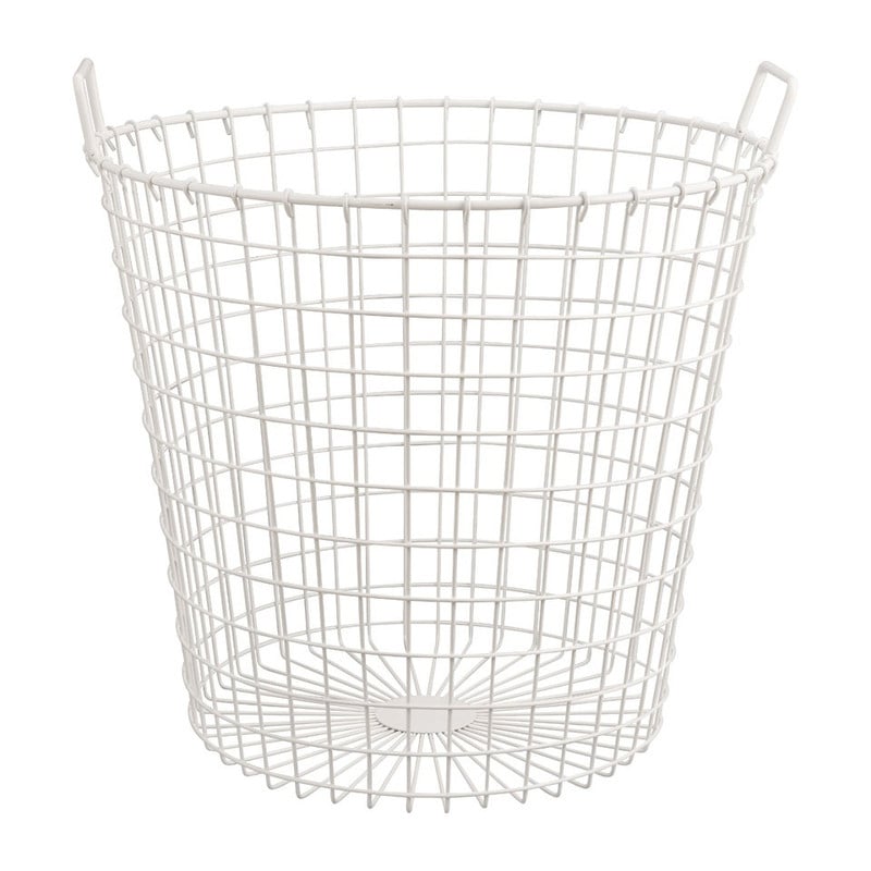 Mand gevlochten metaal - wit - 45x40 cm