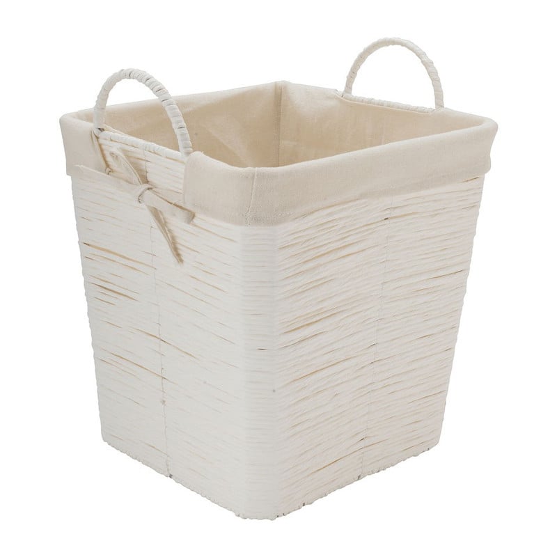 Wasmand Batavia met voering - wit - 30x30x32 cm