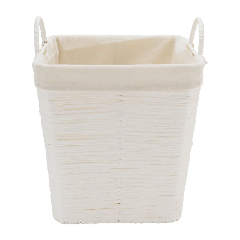 Wasmand Batavia met voering - wit - 30x30x32 cm