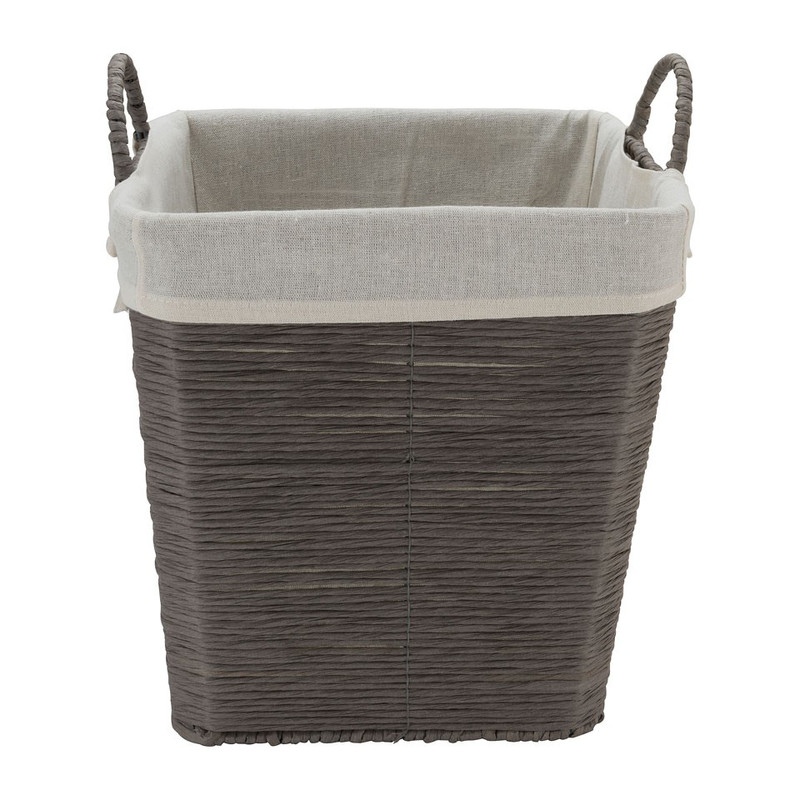 Wasmand Batavia met voering - grijs - 30x30x32 cm