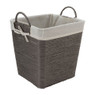 Wasmand Batavia met voering - grijs - 30x30x32 cm
