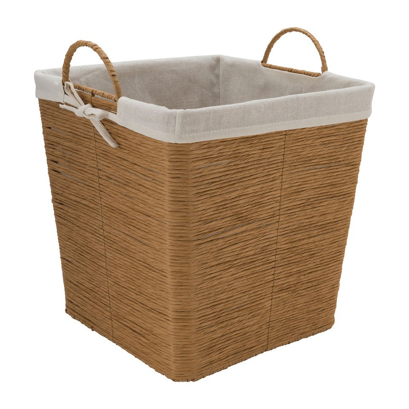 Wasmand Batavia met voering - lichtbruin - 35x35x36 cm