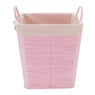 Wasmand Batavia met voering - roze - 30x30x32 cm