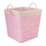 Wasmand Batavia met voering - roze - 35x35x36 cm