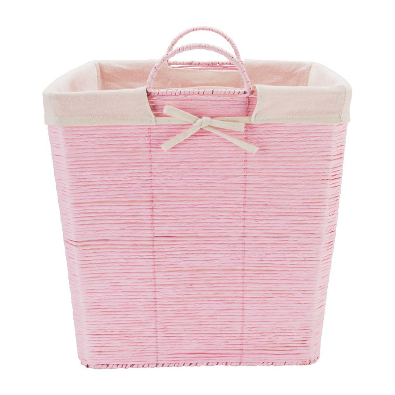 Wasmand Batavia met voering - roze - 40x40x40 cm