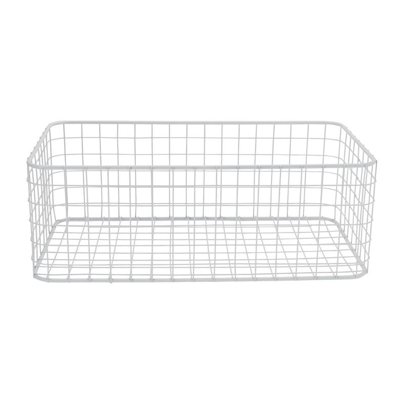 Lademand gevlochten metaal - wit - 25x45x16 cm