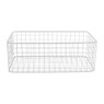 Lademand gevlochten metaal - wit - 25x45x16 cm