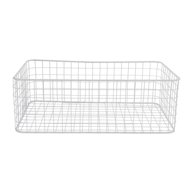 Lademand gevlochten metaal - wit - 30x50x17 cm