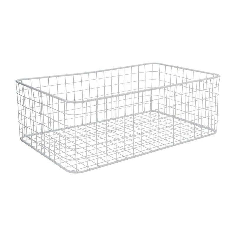 Lademand gevlochten metaal - wit - 30x50x17 cm