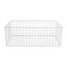 Lademand gevlochten metaal - wit - 35x55x19 cm