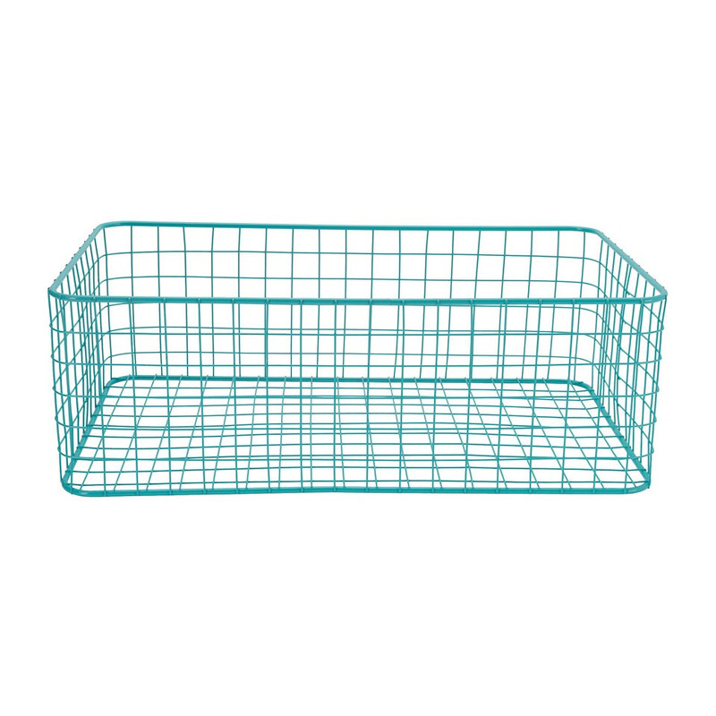 Lademand gevlochten metaal - blauw - 30x50x17 cm