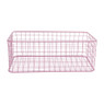 Lademand gevlochten metaal - roze - 25x45x16 cm