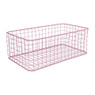 Lademand gevlochten metaal - roze - 25x45x16 cm