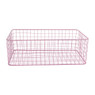 Lademand gevlochten metaal - roze - 30x50x17 cm