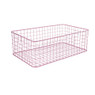 Lademand gevlochten metaal - roze - 30x50x17 cm
