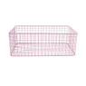 Lademand gevlochten metaal - roze - 35x55x19 cm
