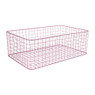 Lademand gevlochten metaal - roze - 35x55x19 cm