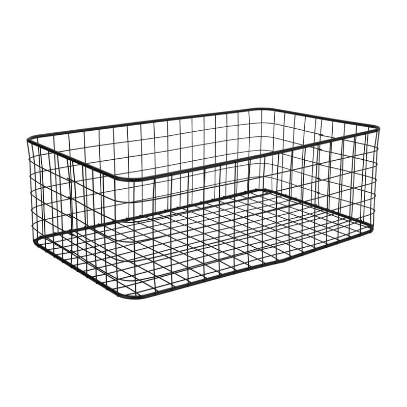 Lademand gevlochten metaal - zwart - 30x50x17 cm