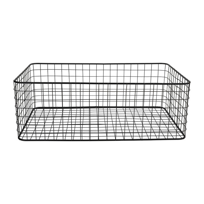 Lademand gevlochten metaal - zwart - 35x55x19 cm