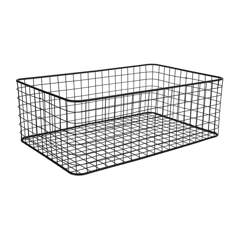 Lademand gevlochten metaal - zwart - 35x55x19 cm