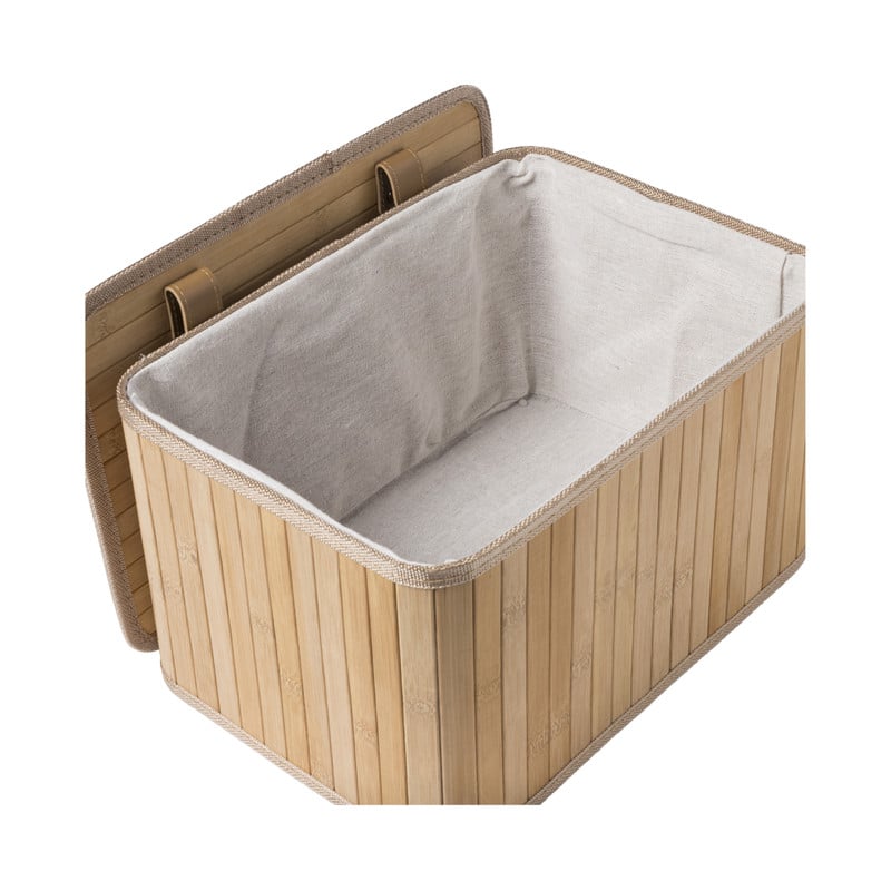 Opbergmand met deksel Oscar - 20x23x33 cm - naturel