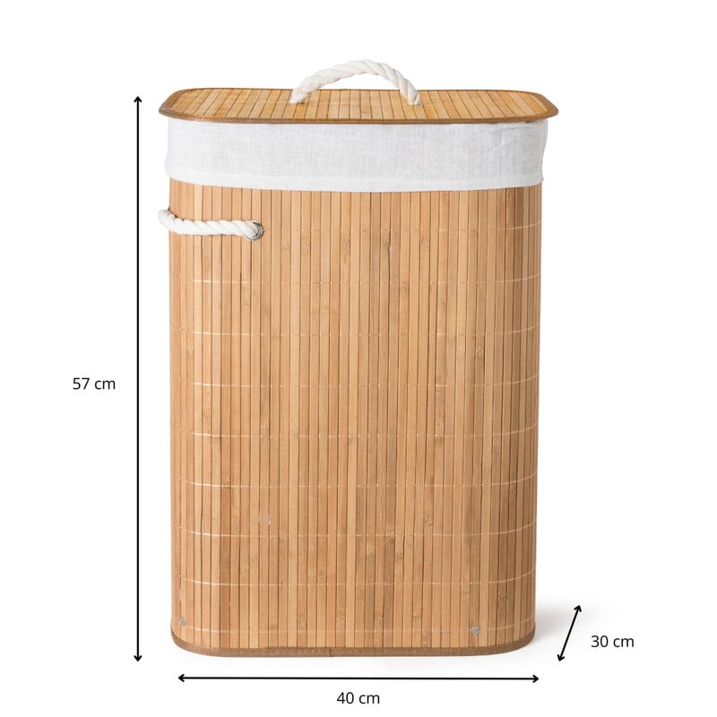 Wasmand bamboe - naturel - 72 liter