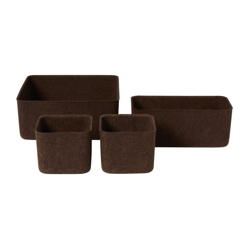 Mandenset vilt - bruin - set van 4