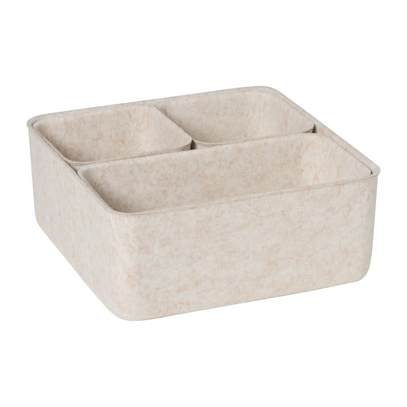 Mandenset vilt - beige - set van 4