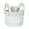 Mand colors met hengsels - blauw/wit - ø13x17 cm
