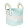 Mand colors met hengsels - blauw/wit - ø17x21 cm