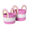 Mand colors met hengsels - roze/wit - ø13x17 cm