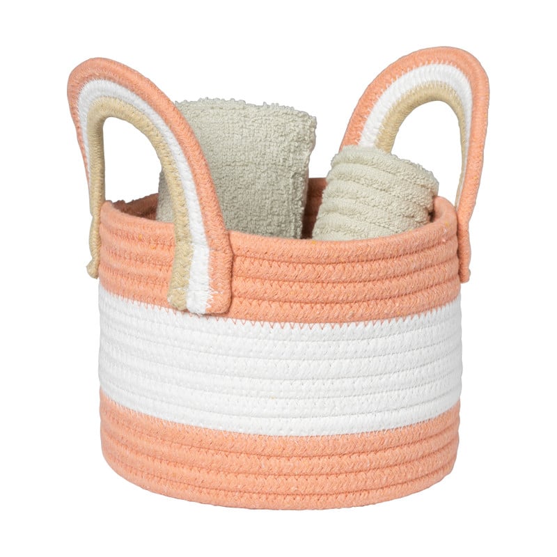 Mand colors met hengsels - oranje/wit - ø13x17 cm