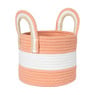 Mand colors met hengsels - oranje/wit - ø17x21 cm