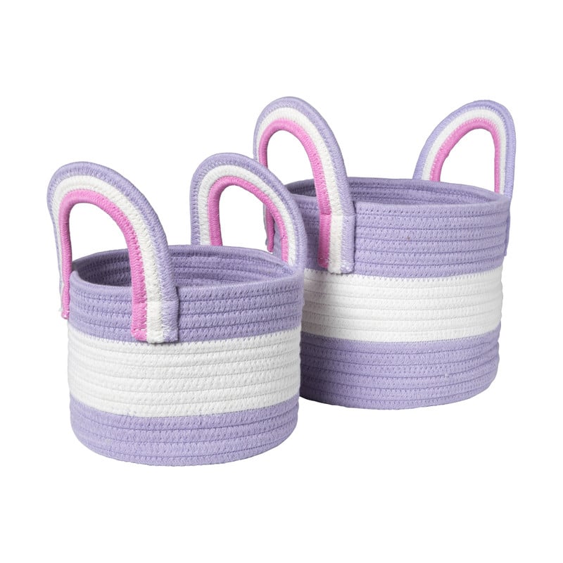 Mand colors met hengsels - lila/wit - ø17x21 cm