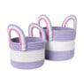 Mand colors met hengsels - lila/wit - ø17x21 cm