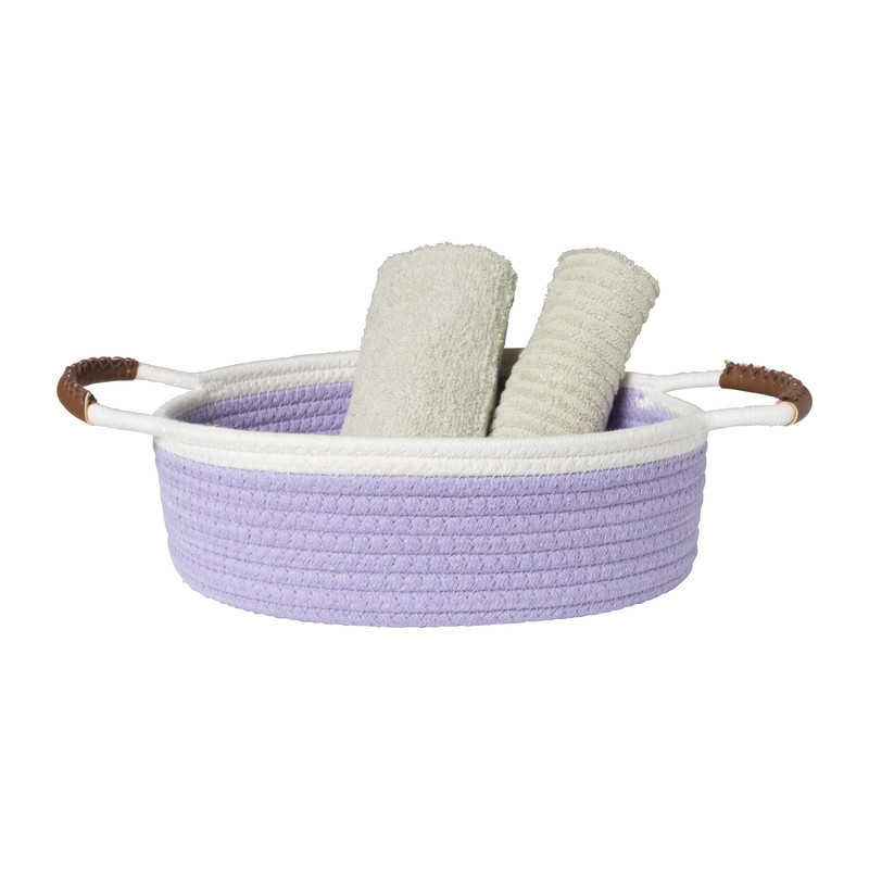 Mand colors laag - lila/wit - ø27x9 cm