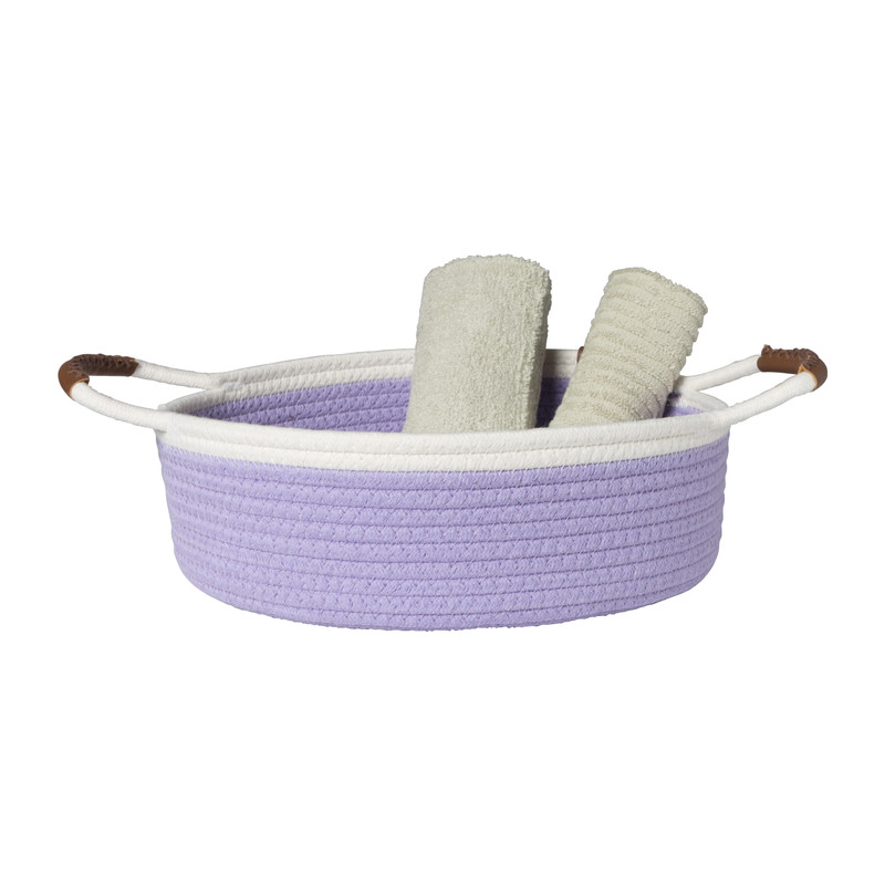 Mand colors laag - lila/wit - ø30x10 cm