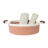 Mand colors laag - oranje/wit - ø27x9 cm