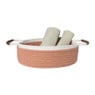 Mand colors laag - oranje/wit - ø30x10 cm